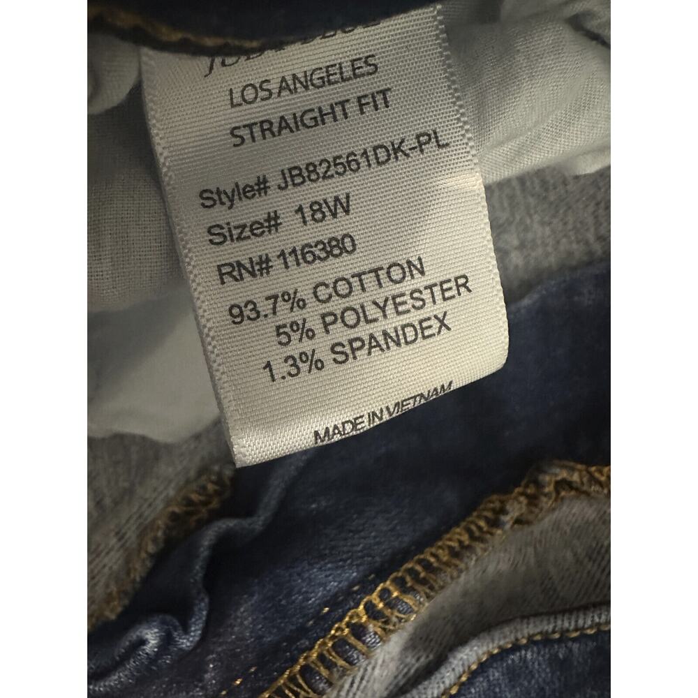 Judy Blue Thermal Straight Fit Jeans Contrast Wash JB82561 Women's Plus Size 18W - Picture 7 of 14